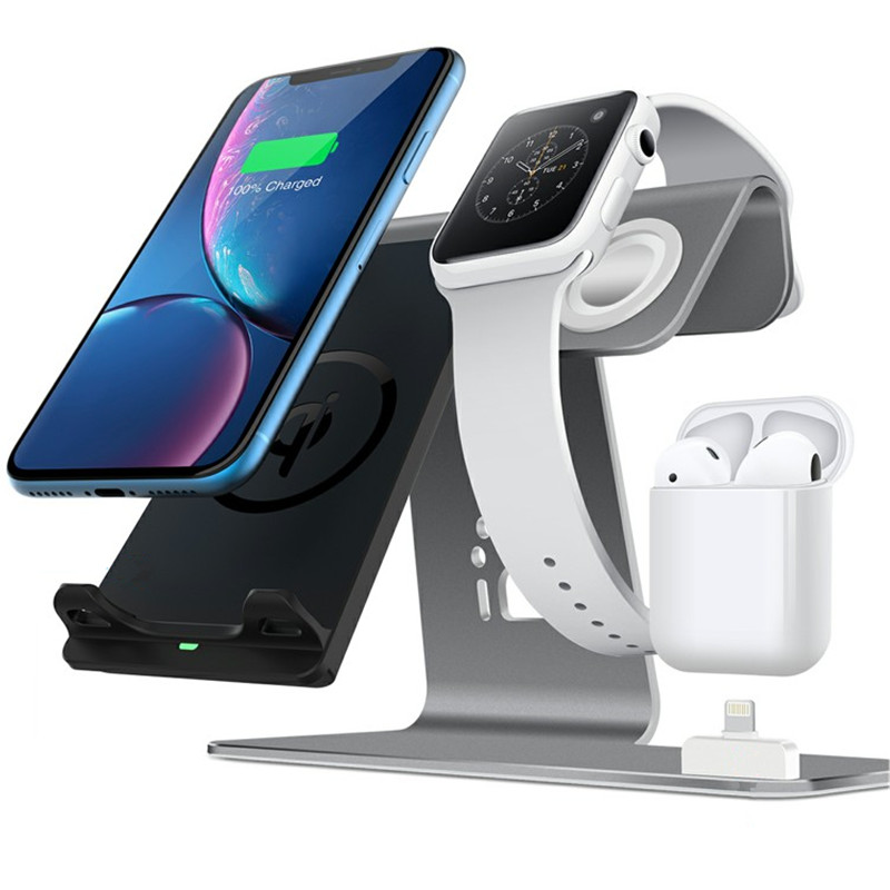 10W 3 In 1 Qi Fast Wireless Phone Charger Universal Wireless Charging Stand For iPhone Apple Watch Air pods